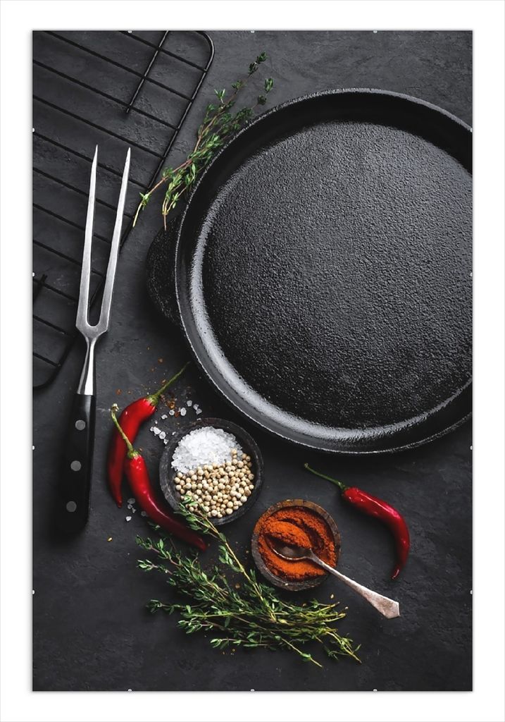 Wallario Wandbild Chili und Pfeffer - Gewürze neben einer Produktbild 