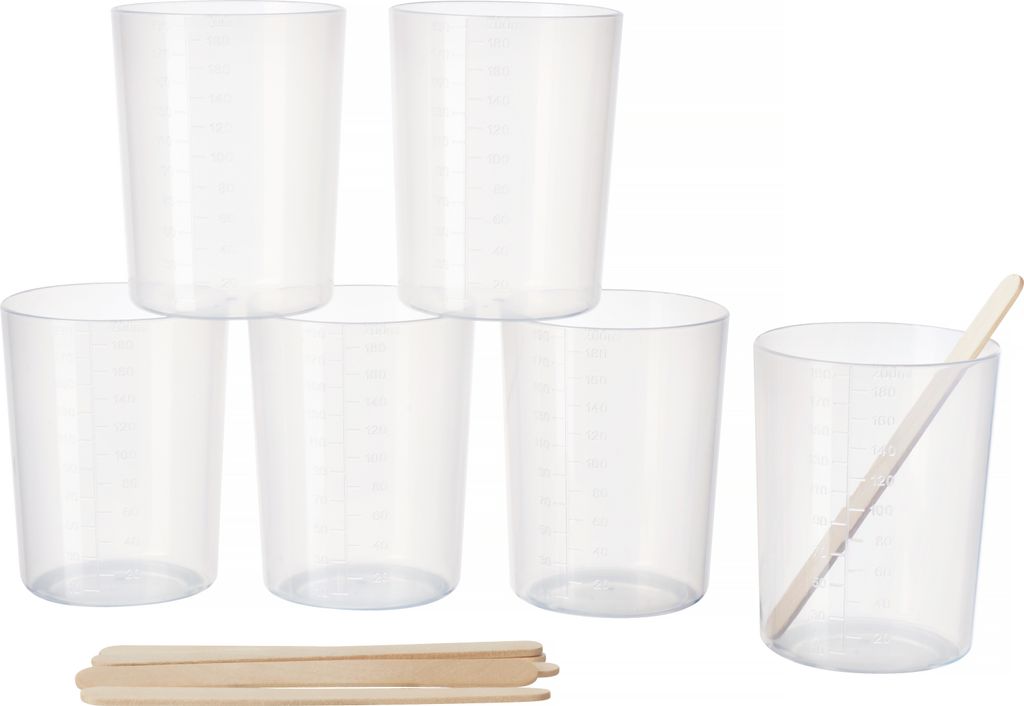Mischbecher-Set mit Rührstäbchen