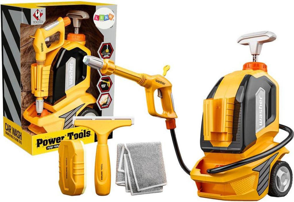 Hochdruckreiniger für Kinder mit Tuch, Schwamm und Abzieher