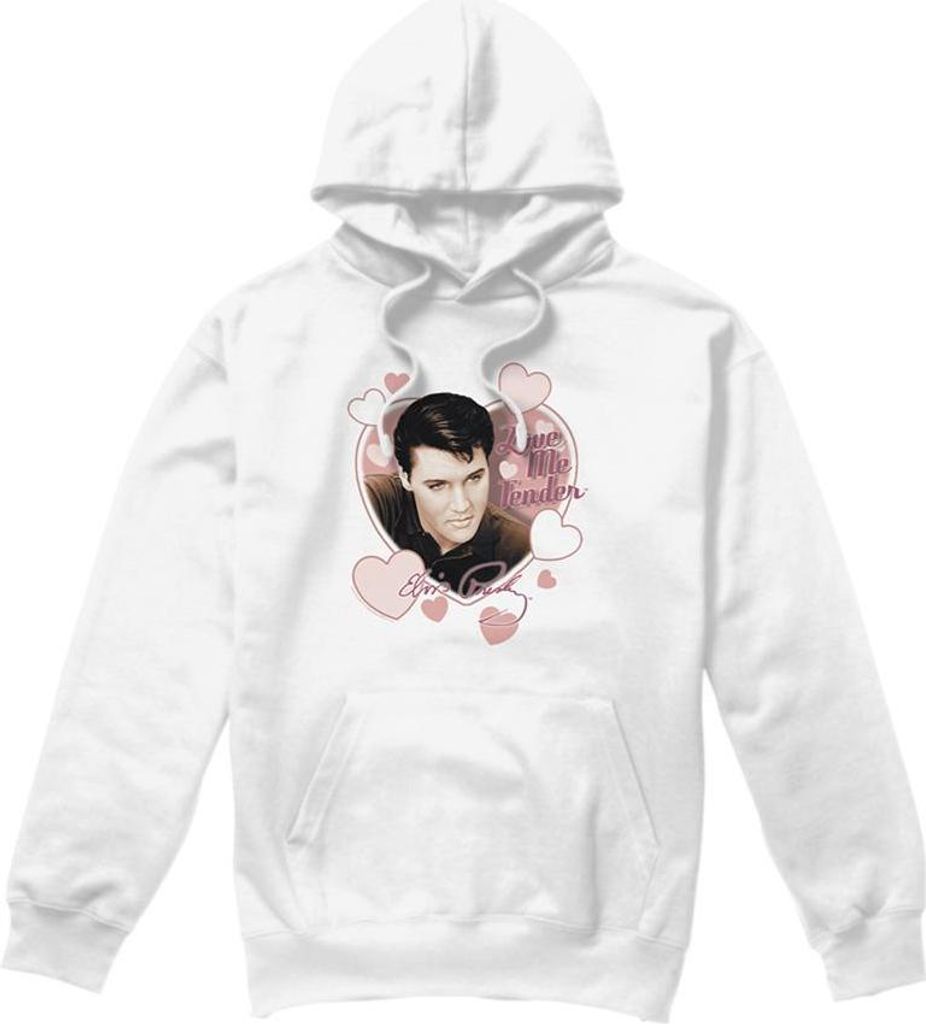 Elvis Presley - "Love Me Tender" Kapuzenpullover für Herren/Damen Uni TV32292 (L) (Weiß)