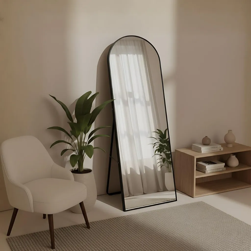 Miroir psyché rectangulaire FRAM 150x50 cm avec support stable intégré