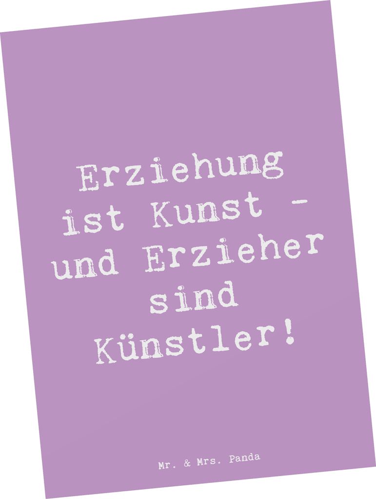 Mr. & Mrs. Panda Postkarte Spruch Erzieher Künstler - Produktbild 