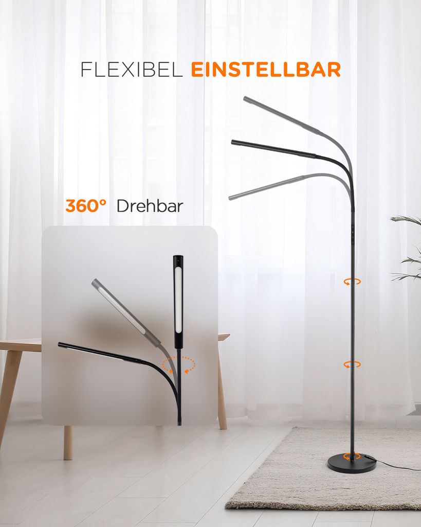 Tomons LED Stehleuchte, Dimmbar Stehleuchte Helligkeit und Produktbild 6
