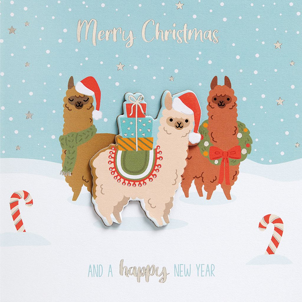 Weihnachten Feelings Collection unverpackte Weihnachtskarten mit Briefumschlag Lama Geschenke Merry Christmas