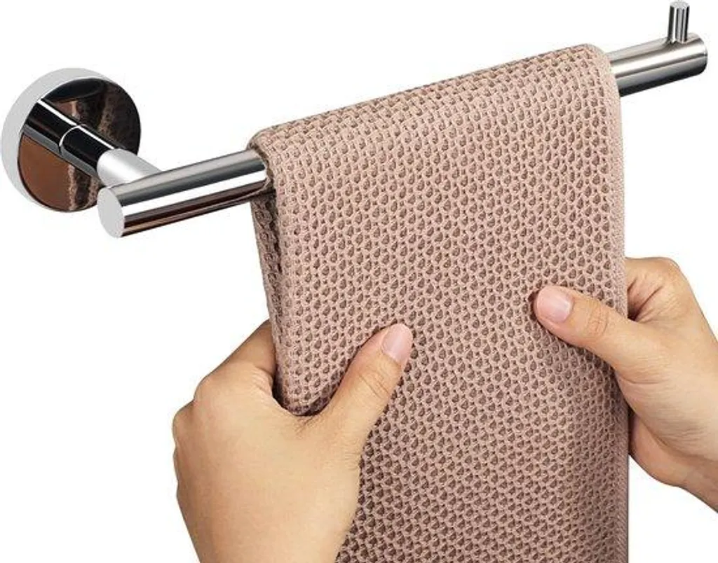 Porte-serviettes sans vis apparentes en inox, solution anti-rouille