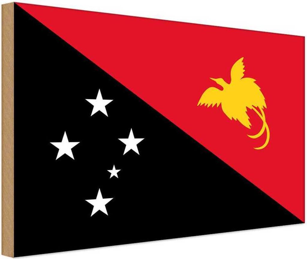 vianmo Holzschild 20x30 cm Papua?Neuguinea Papua New Guinea Flagge Fahne Wappen