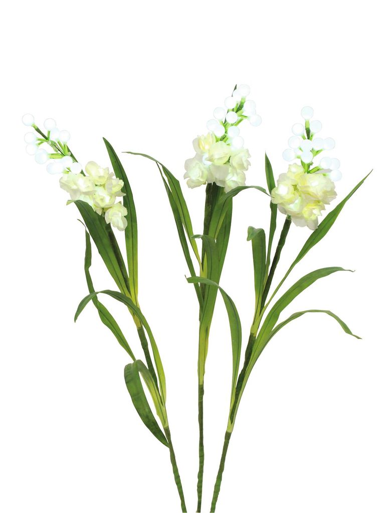 EUROPALMS Aronstab, 3er Set mit LEDs, weiß, 85cm (83330302)