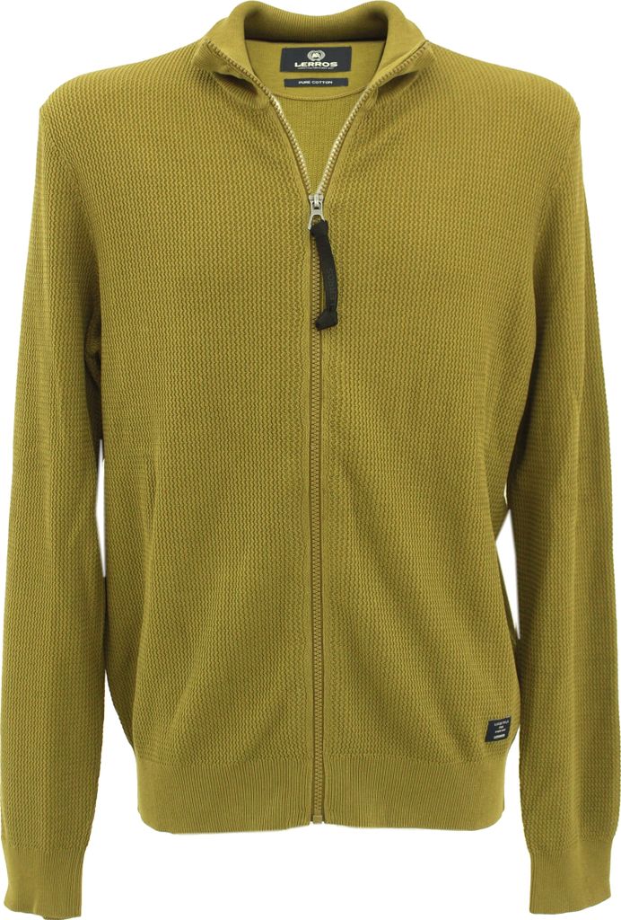 31028 Lerros, , Herren Strickjacke, Mittelstrick, dried tobacco, M