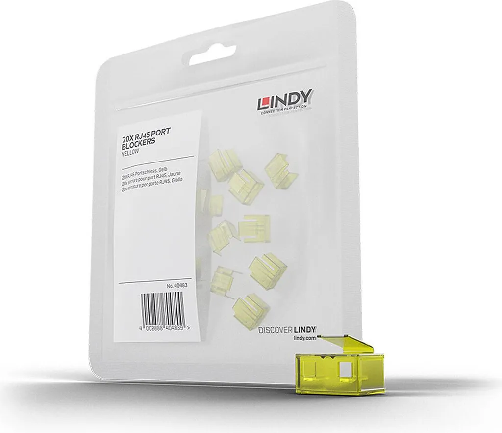 Lindy 40483 Lin RJ45 Blocco porta 20 pezzi senza chiavi | Codice giallo - 1