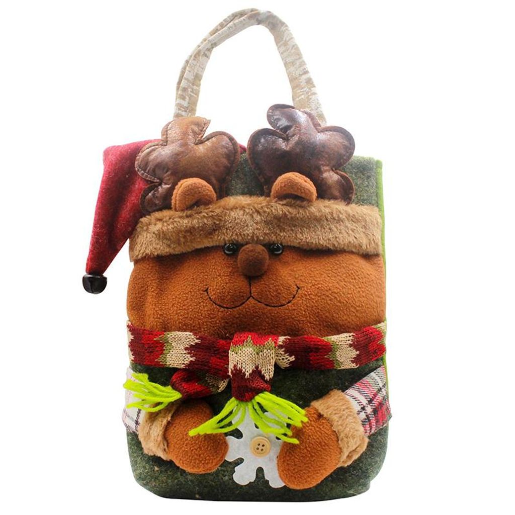 Heikoeco Weihnachten Geschenktüten Kordelzug, niedliche Deko mit Schneemann, Elch & älterer Mann Figuren, ideal für Weihnachtsgeschenke & Chri...