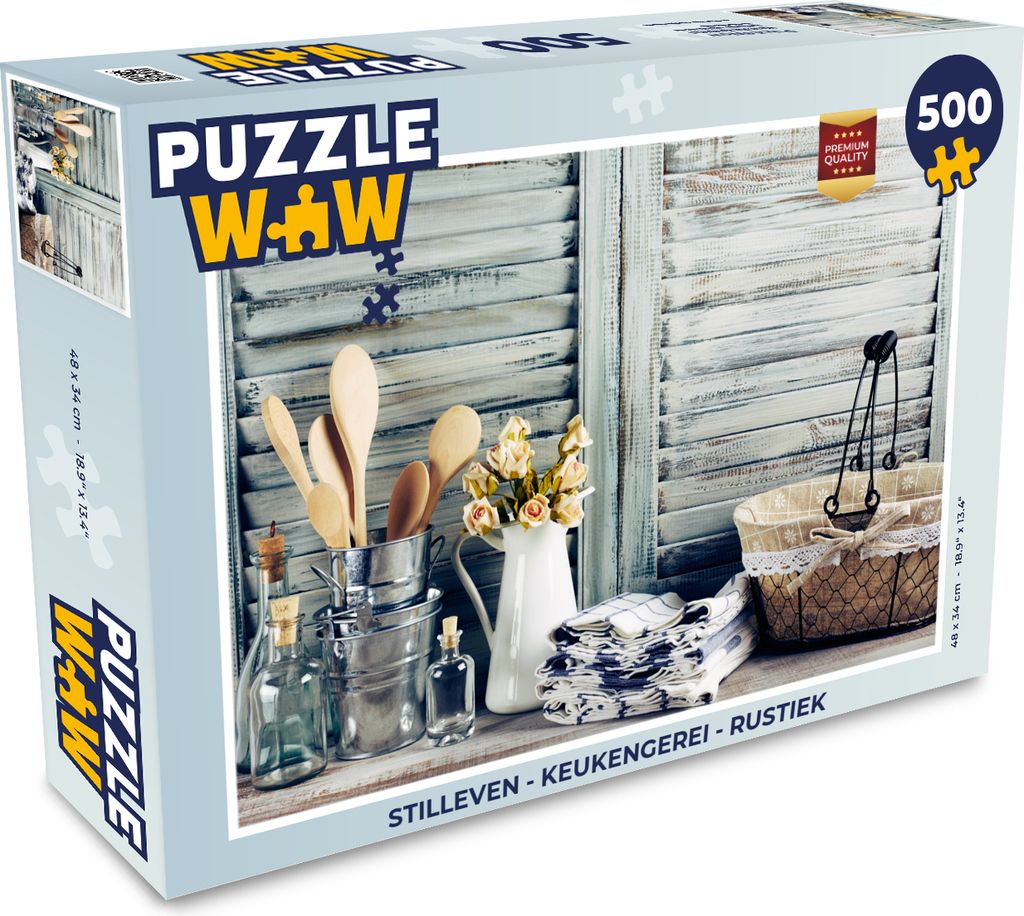 MuchoWow Puzzle 500 Teile Stilleben - Küchenutensilien - Rustikal - 500 Teile - Kinder - Selberbauen - Puzzlespiele