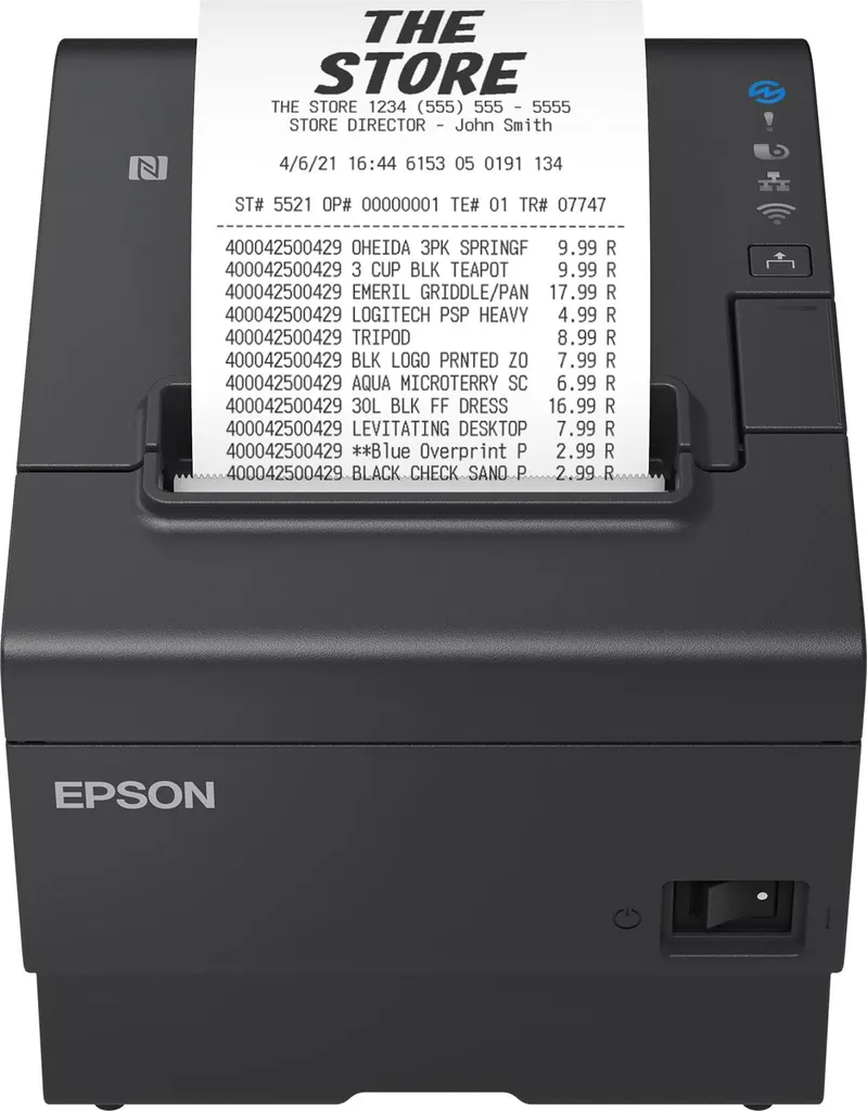 Imprimante de Reçus Thermique Epson TM-T88VII avec LAN et USB pour Magasin