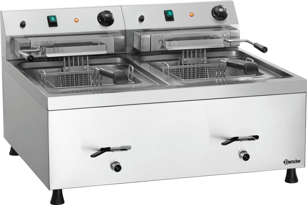 Bartscher 12L-20, Fritteuse, 12 l, 50 °C, 190 °C, Doppel, Silber