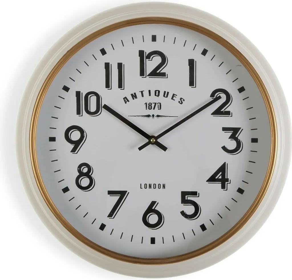 Grande Horloge Murale Vintage en Bois et Métal Style Rétro Versa 42 cm