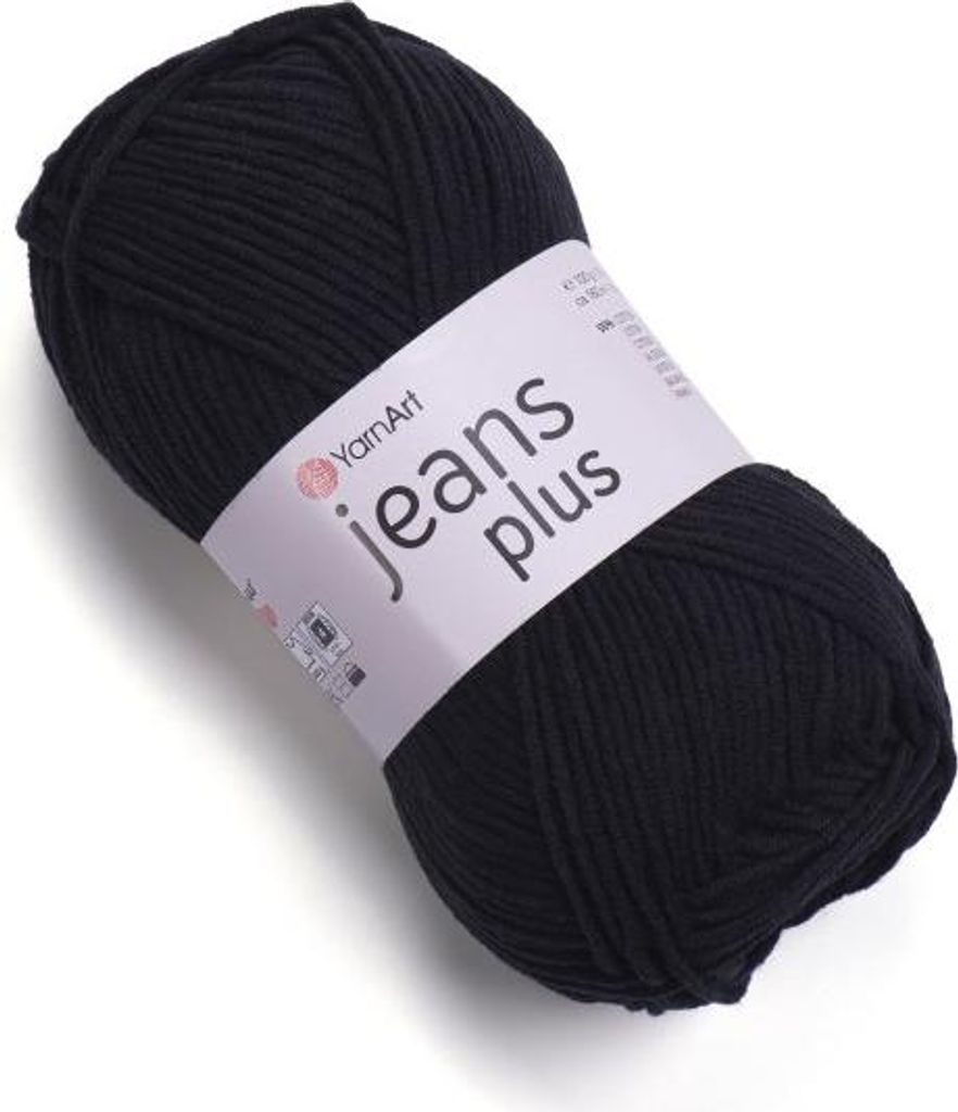 A ball of black yarn with a label.
