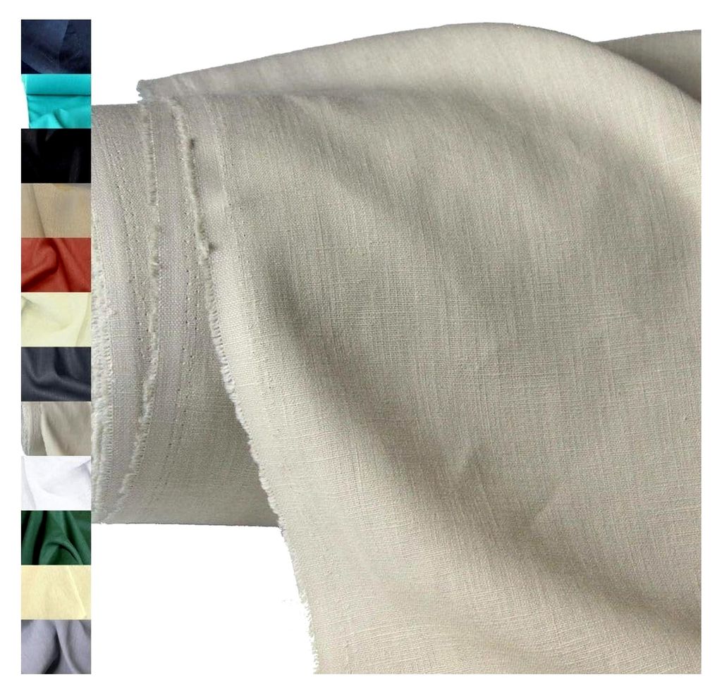 50 cm Leinenstoff Meterware Natur für Kleider, Hosen, Röcke, Blusen, Hemden, Vorhänge, Gardinen, Kissen, Bettwäsche | 140 cm breit | Leinen Sto...