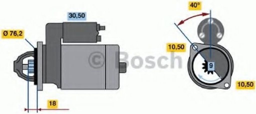 BOSCH 0 986 019 040 Starter Anlasser 1,1kW 12V