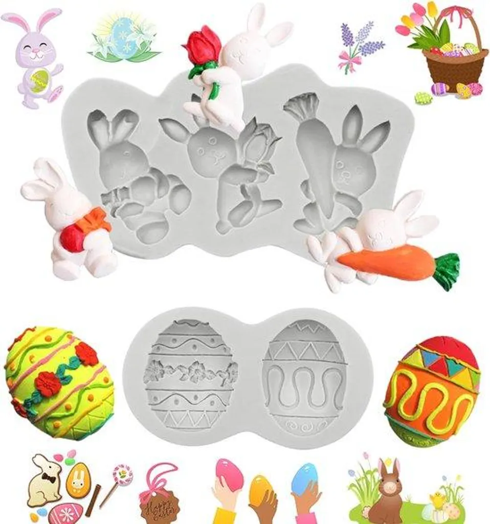 Grand moule thématique Pâques en silicone pour fabrication de bougies DIY