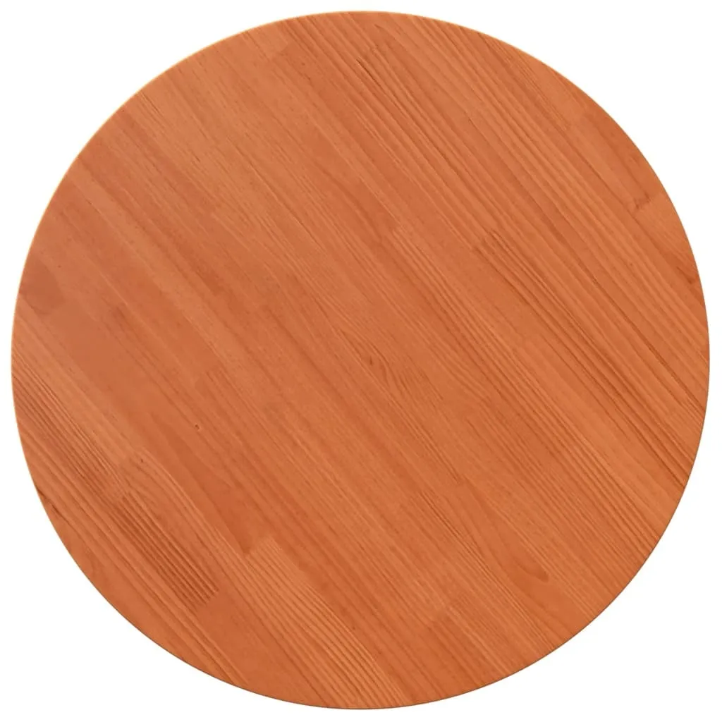 Top Rotondo Legno Massello Pino Ø70 cm Marrone Cera - Piano per Tavolini