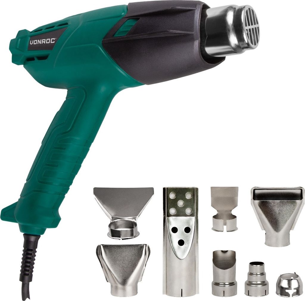Vonroc Heißluftpistole 2000W | Inkl. 8 Düsen & Produktbild 
