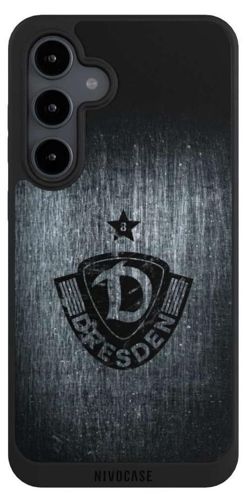 NIVOCASE Handyhülle für Samsung Galaxy S24 FE 5G Hülle NIVOpure Case Schwarz Offizielles Lizenzprodukt SG Dynamo Dresden Vintage