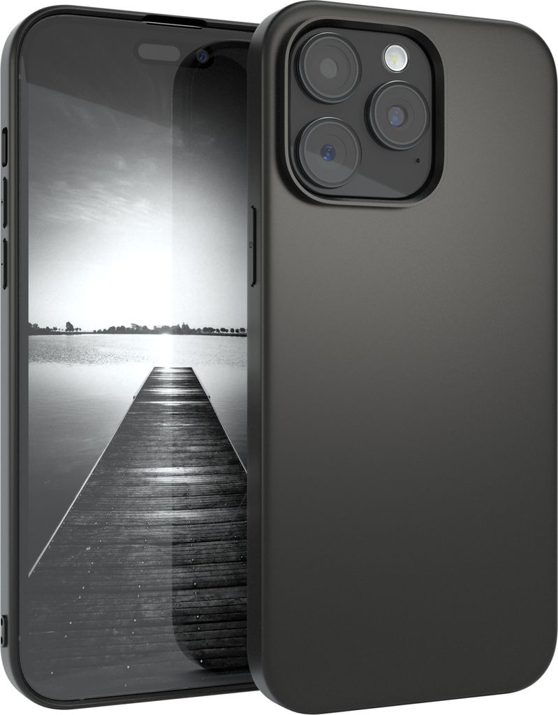 EAZY CASE Handyhülle Silikon Apple iPhone 15 Pro Max hoher Rand für Bildschirm & Kamera, Flexibles Silikon, extra dünn und leicht