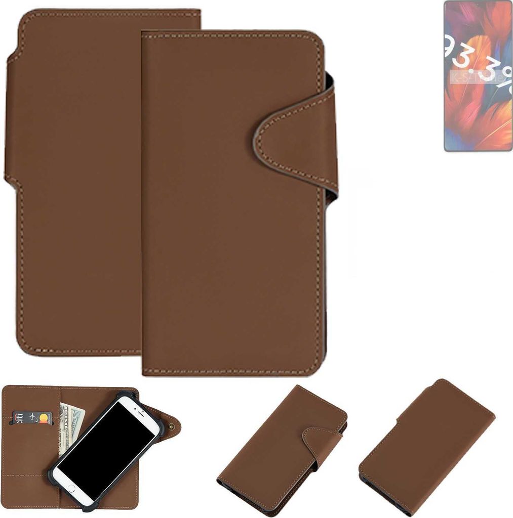 K-S-Trade Schutzhülle Klapphülle Kunstleder kompatibel mit Xiaomi Redmi Note 13 LTE braun Handy Hülle Wallet Case