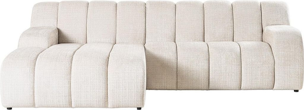 Ecksofa - Ecke links - Chenille Stoff Beige - BELADON