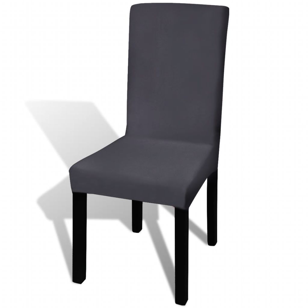vidaXL Housses de chaises stretch droites 6 pcs. Anthracite Image du produit 