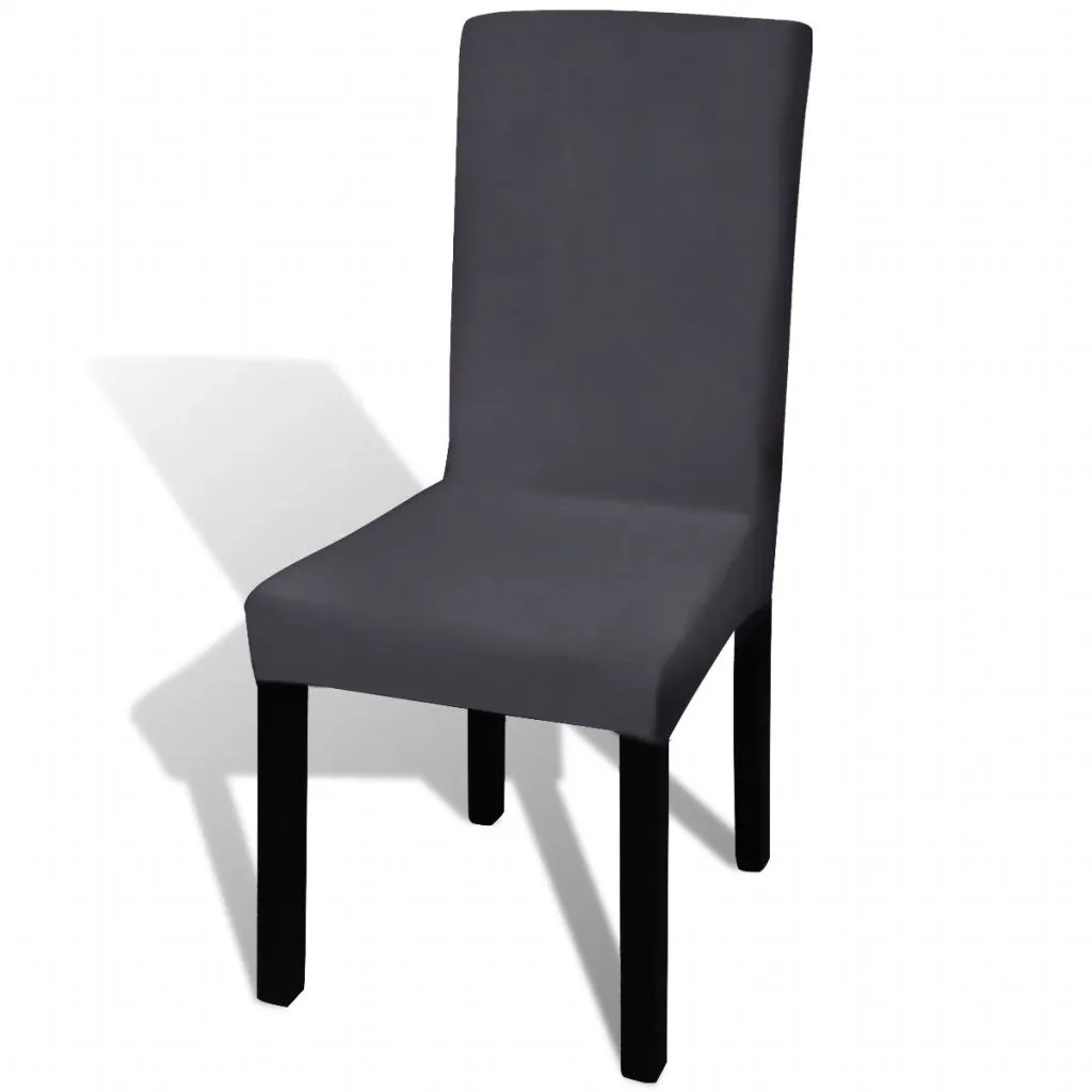 Housses de chaises droites en tissu stretch anthracite vidaXL - 6 pcs