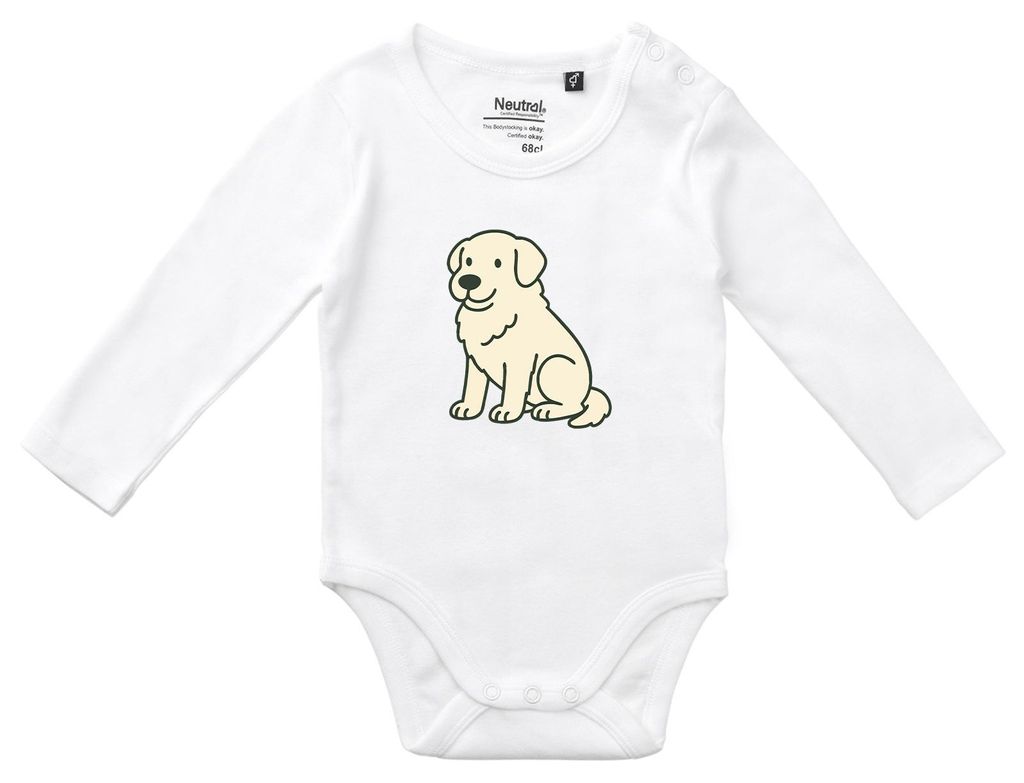 Huuraa Baby Body Maremmano Abruzzese Comic Maremmi 80 White Baumwolle Fairtrade Langarmbody Geschenkidee