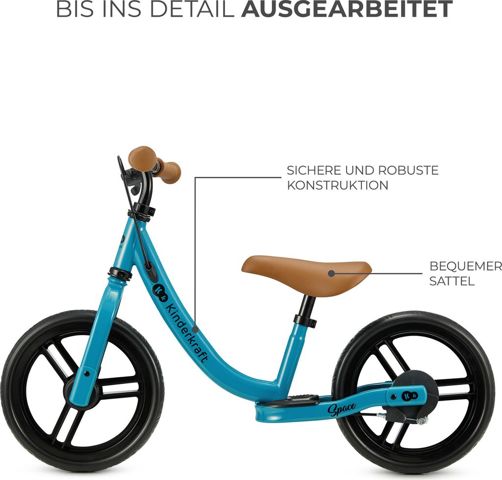 Kinderkraft SPACE Laufrad - Leicht, mit Handbremse - Produktbild 7