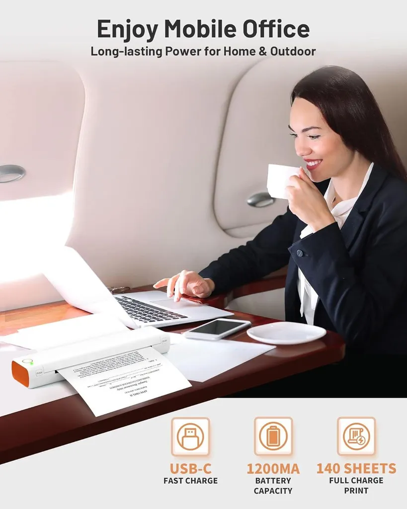Imprimante portable A4 pour imprimer des documents en déplacement