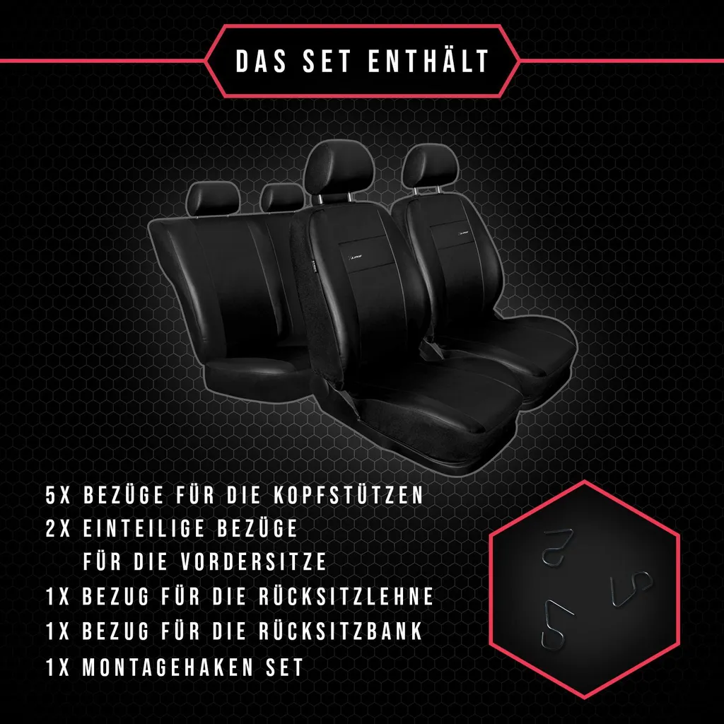 Set Coprisedili Universali Ford Fiesta - Nero Sportivo Antimacchia - 9