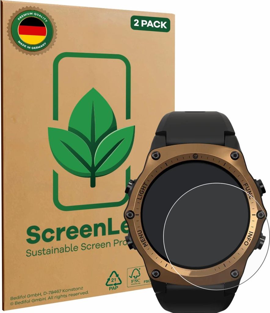 2x ScreenLeaf Schutzfolie für Shearwater Teric dive computer nachhaltiger Displayschutz Display Schutz Folie Klar Transparent