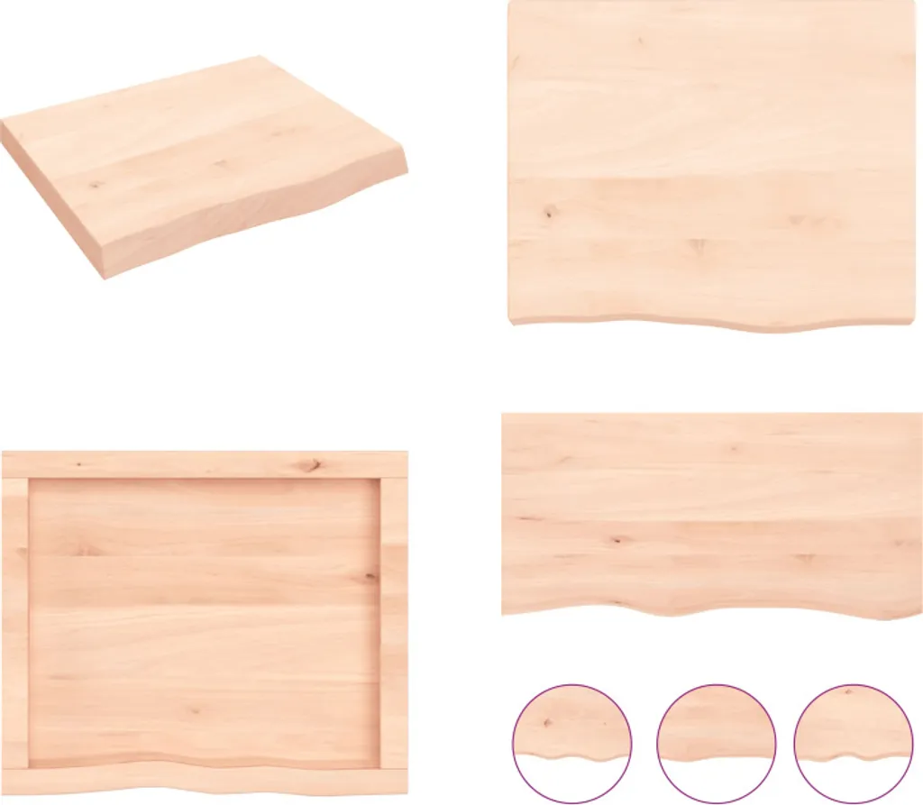 vidaXL Scaffale a muro 60x50x(2 6) cm in legno massiccio di quercia non trattato - Scaffale a muro - Scaffale a muro - Scaffale portaoggetti - Scaffale galleggiante