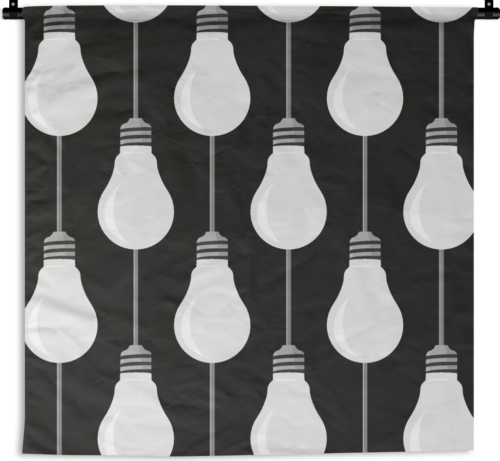MuchoWow Wandteppich Wandbehang Glühlampen - Licht - Muster 60x60 cm Tapisserie Dekoration Wandtuch - Dekorationen - Wand Decke