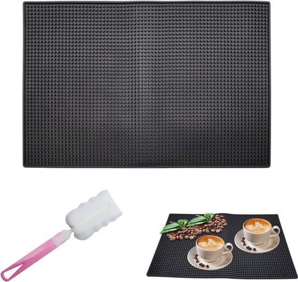 Schwarzes Antirutsch Trockentuch 45x30cm für Bar und Küche