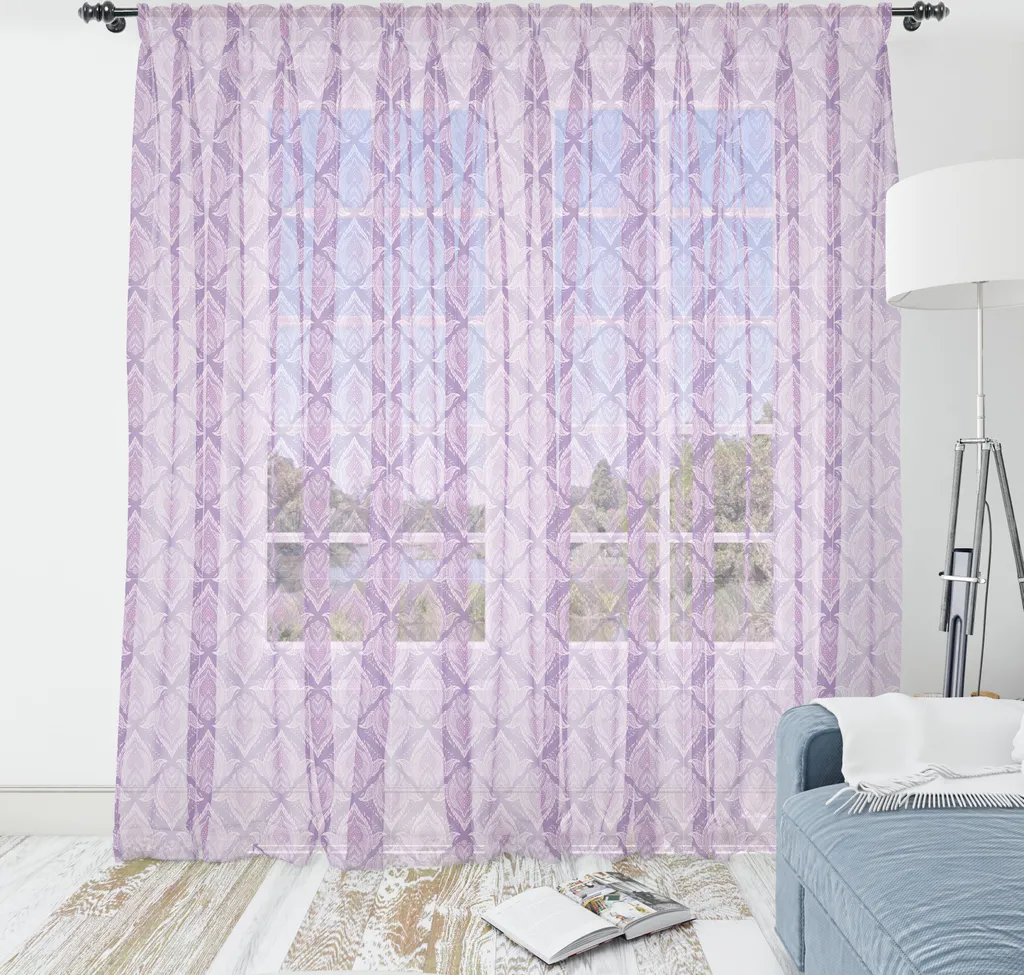 Tapisserie ABAKUHAUS Motif Boho Violet Pâle en Satin, 180 x 274 cm