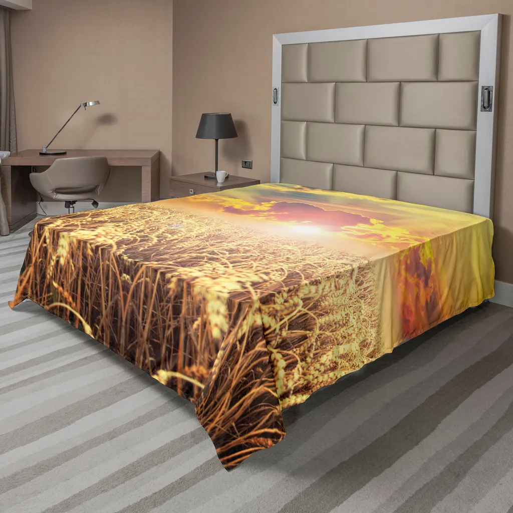Drap Plat Anti-Plis et Respirant Imprimé Photo pour Lit Double Adulte