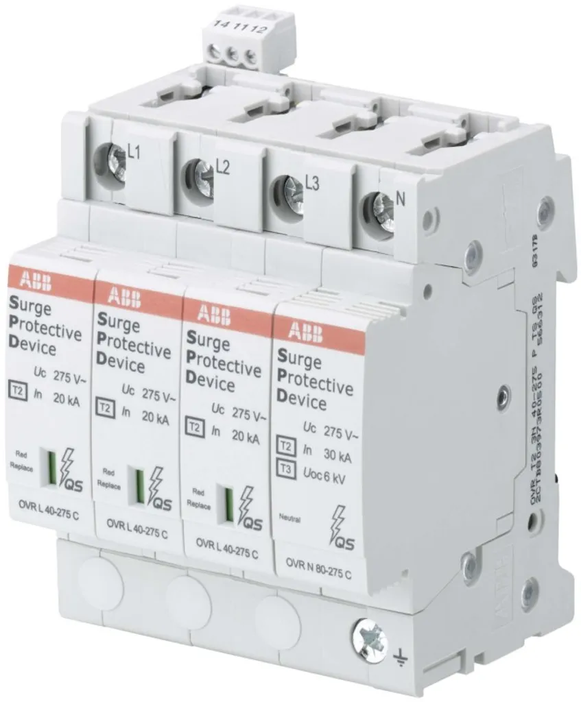 Protection Surtension Triphasée ABB OVR T2 pour Maison et Bureau