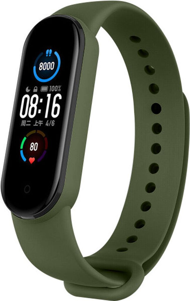 Strap-it Xiaomi Mi Band 5 Armband Silikon (Grün) Produktbild 