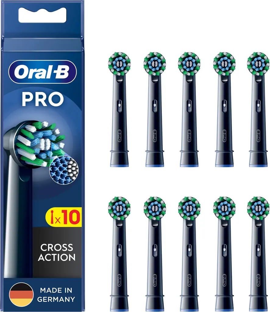 Recharges Pro CrossAction Oral-B Noires 10x - Pour Brosse Électrique