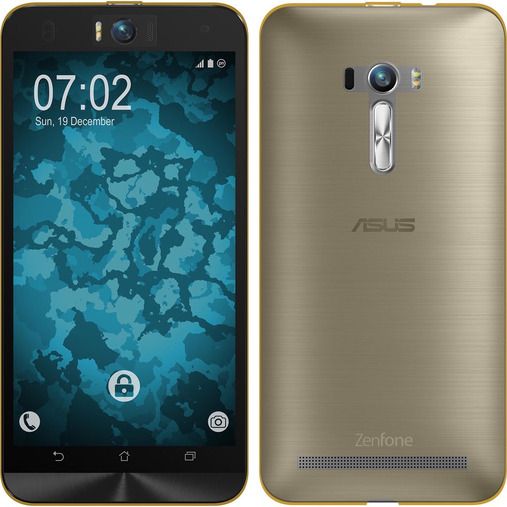 PhoneNatic Case kompatibel mit Asus Zenfone Selfie - gold Silikon Hülle 360° Fullbody Cover