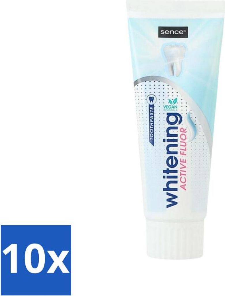 Sence - Whitening - Zahnpasta - Mit Fluor - 75 ml - Vorteilspack - 10 Stücke