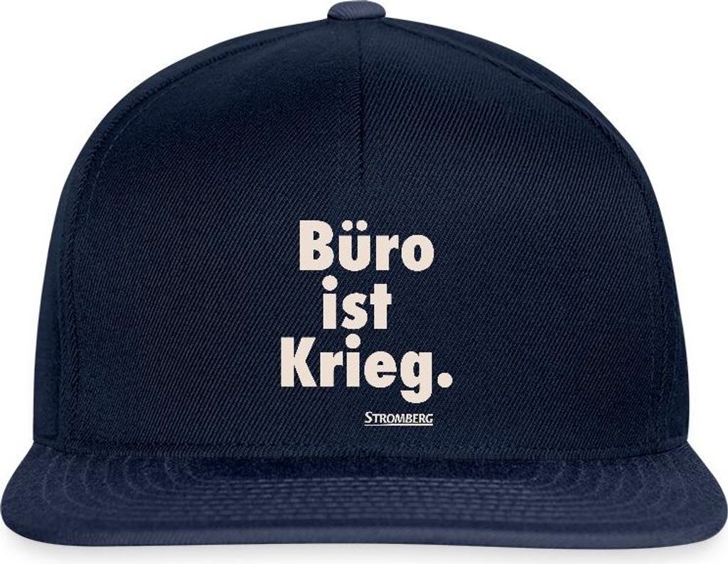 Spreadshirt Stromberg Spruch Büro Ist Krieg Snapback Cap, One size, Navy/Navy