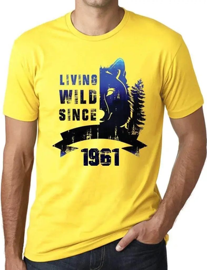 Herren Grafik T-Shirt Wildes Leben seit 1961 – Living Wild Since 1961 – Geschenk 63. Geburtstag Jahrestag 63 Jahre Jubiläum 63 Jährige Mann J...