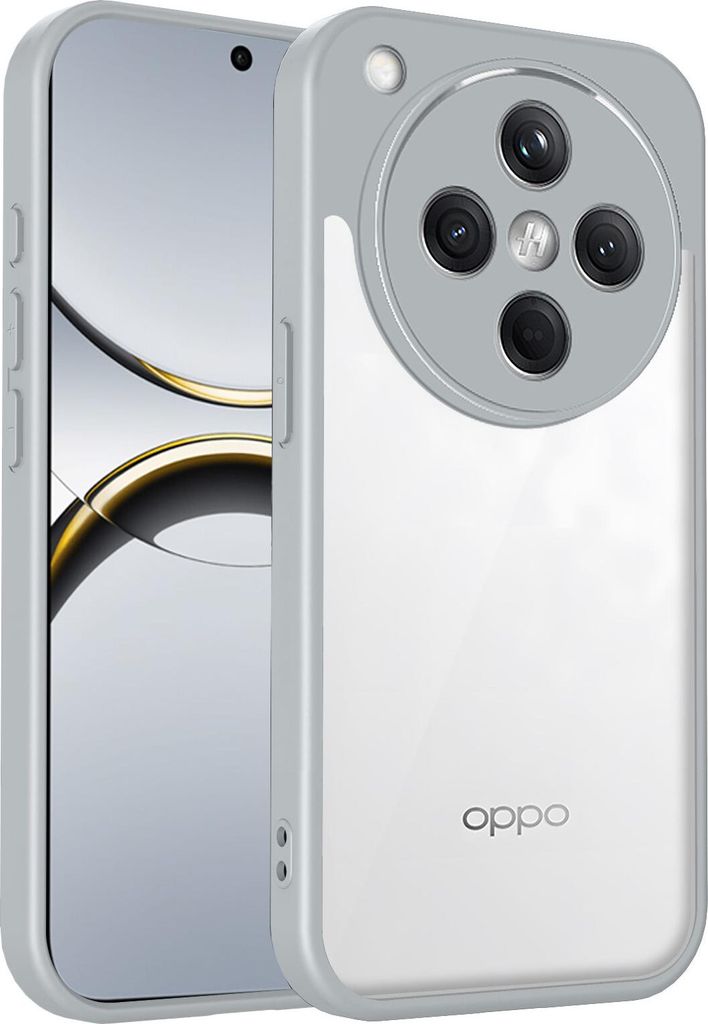 Hülle für Oppo Find X8 Pro Transparente Rückseite TPU Bumper Stoßfest Handyhülle Grau