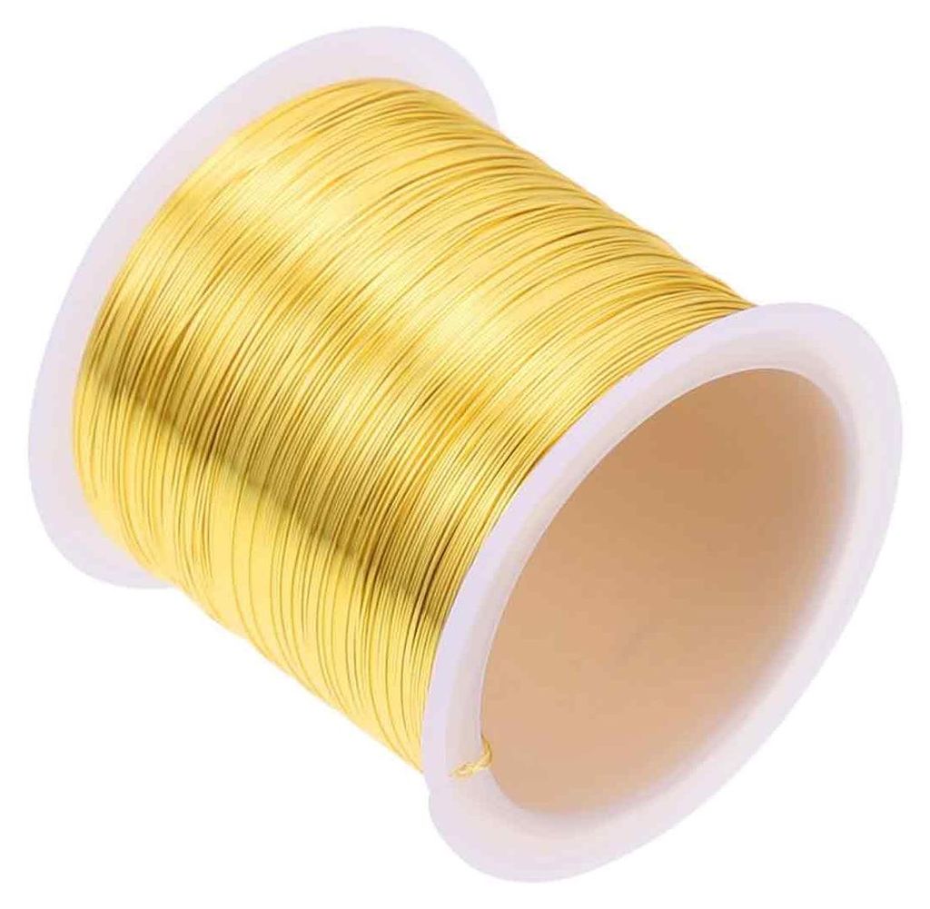m/Spule 0,8 mm vergoldeter Kupferdraht für Schmuckherstellung und Kordelherstellung