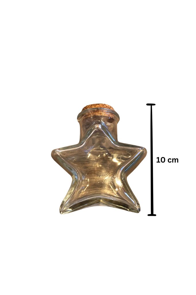 Sternflasche Glas mit Korken, 150ml im Display
